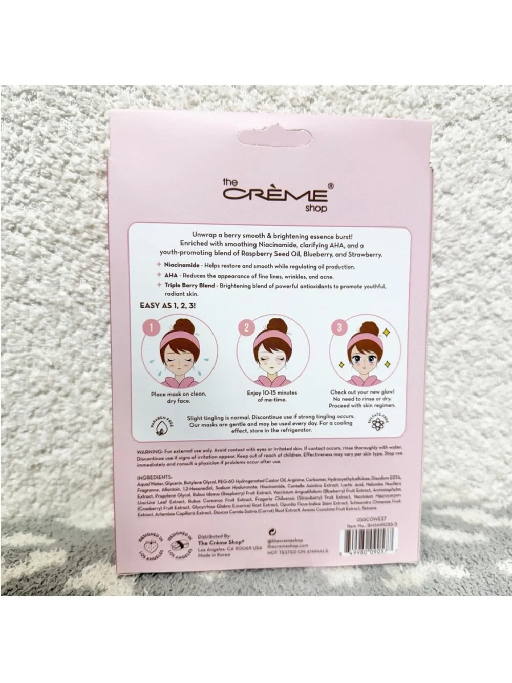 NWT 5pc Limited EDITION The Crème Shop Berry Merry Skin Essence Sheet mask
